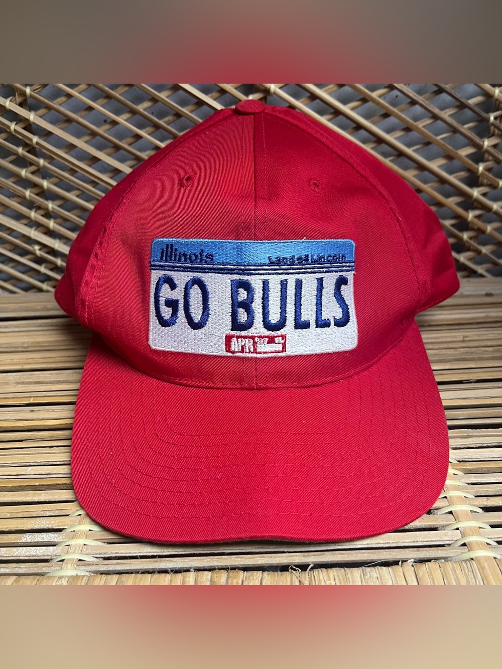 HTF vintage 1997 Chicago bulls license plate snapback hat/ trucker hat Illinois